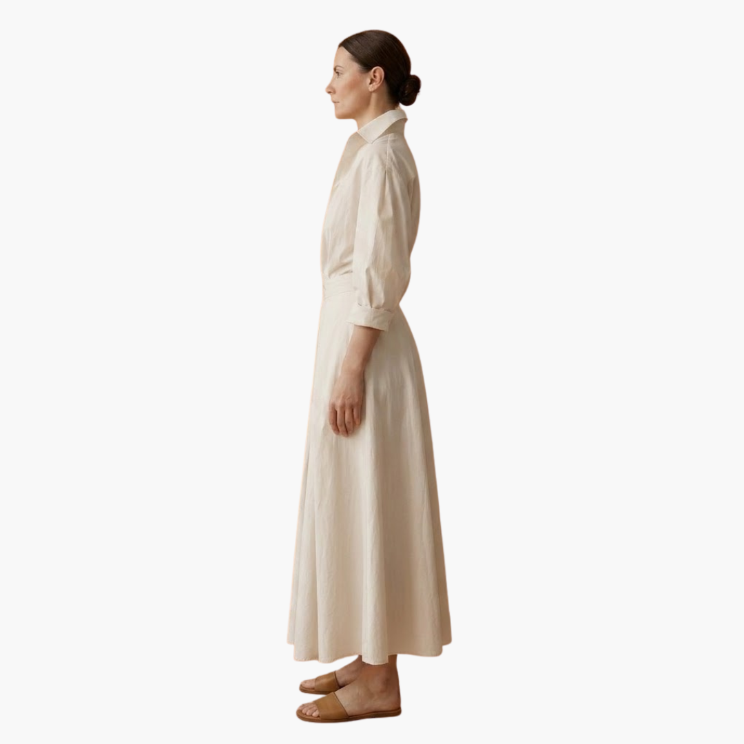 Dalia Damska Sukienka na Wesele z Guzikami i Wyraźną Talią w eleganckim styl 4