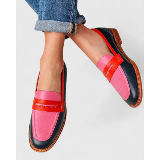 Damskie mokasyny w stylu color block