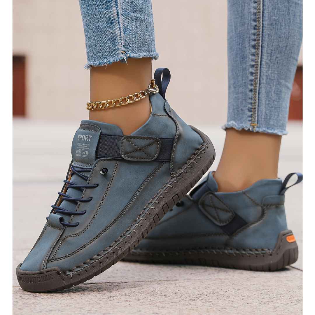 Damskie sneakersy sznurowane z teksturowanym wykończeniem