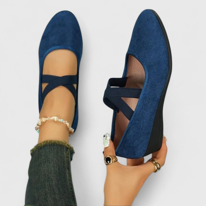 Diva damskie buty z klinowym obcasem i paskiem na kostkę, ortopedyczne wsparcie, eleganck 1