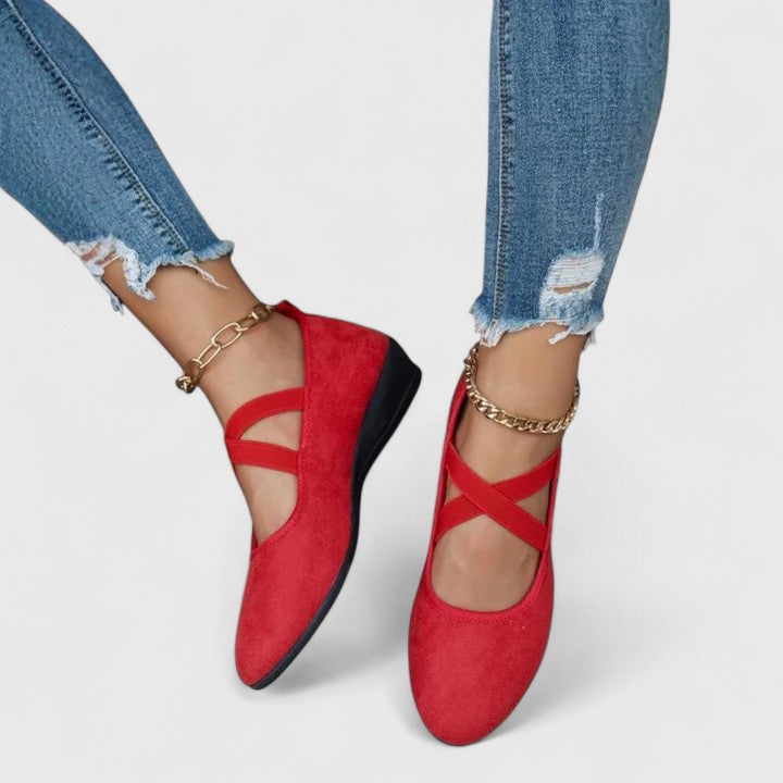 Diva damskie buty z klinowym obcasem i paskiem na kostkę, ortopedyczne wsparcie, eleganck 3