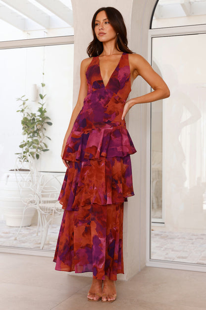 Eileen Women’s Maxi Dress featuring a stylish V-neck and elegant layered chiffon design, perfect for summer occasions and casual outings. 6