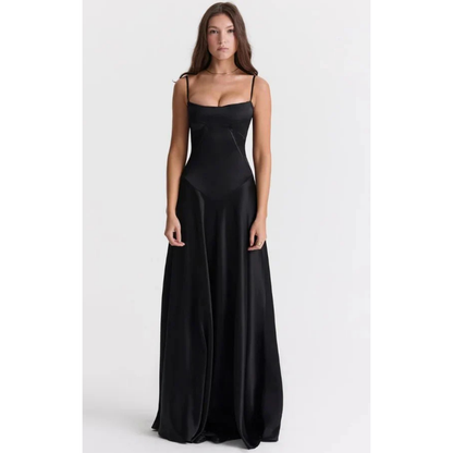 Elegancka sukienka maxi z gorsetową górą i rozkloszowanym dołem