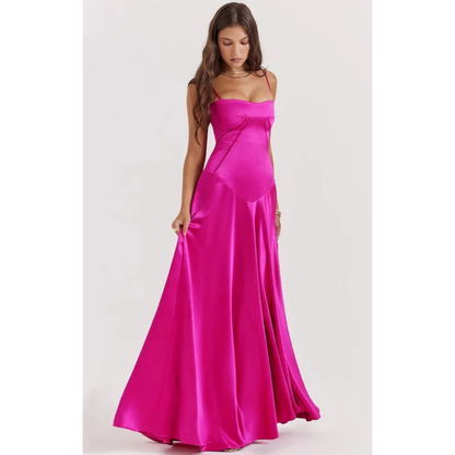 Elegancka sukienka maxi z gorsetową górą i rozkloszowanym dołem