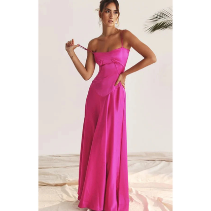 Elegancka sukienka maxi z gorsetową górą i rozkloszowanym dołem