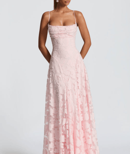 Helia Women’s Maxi Dress featuring a vibrant floral pattern and elegant sleeveless design, perfect for summer outings and special occasions. 4