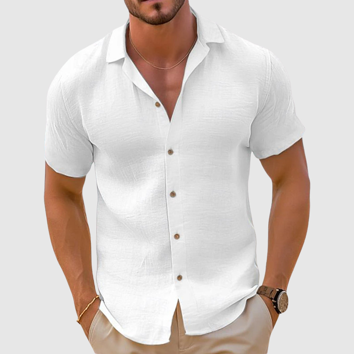 Męska koszula Lorenzo z klasycznym kołnierzykiem, luźnym krojem i eleganckim designem, 2