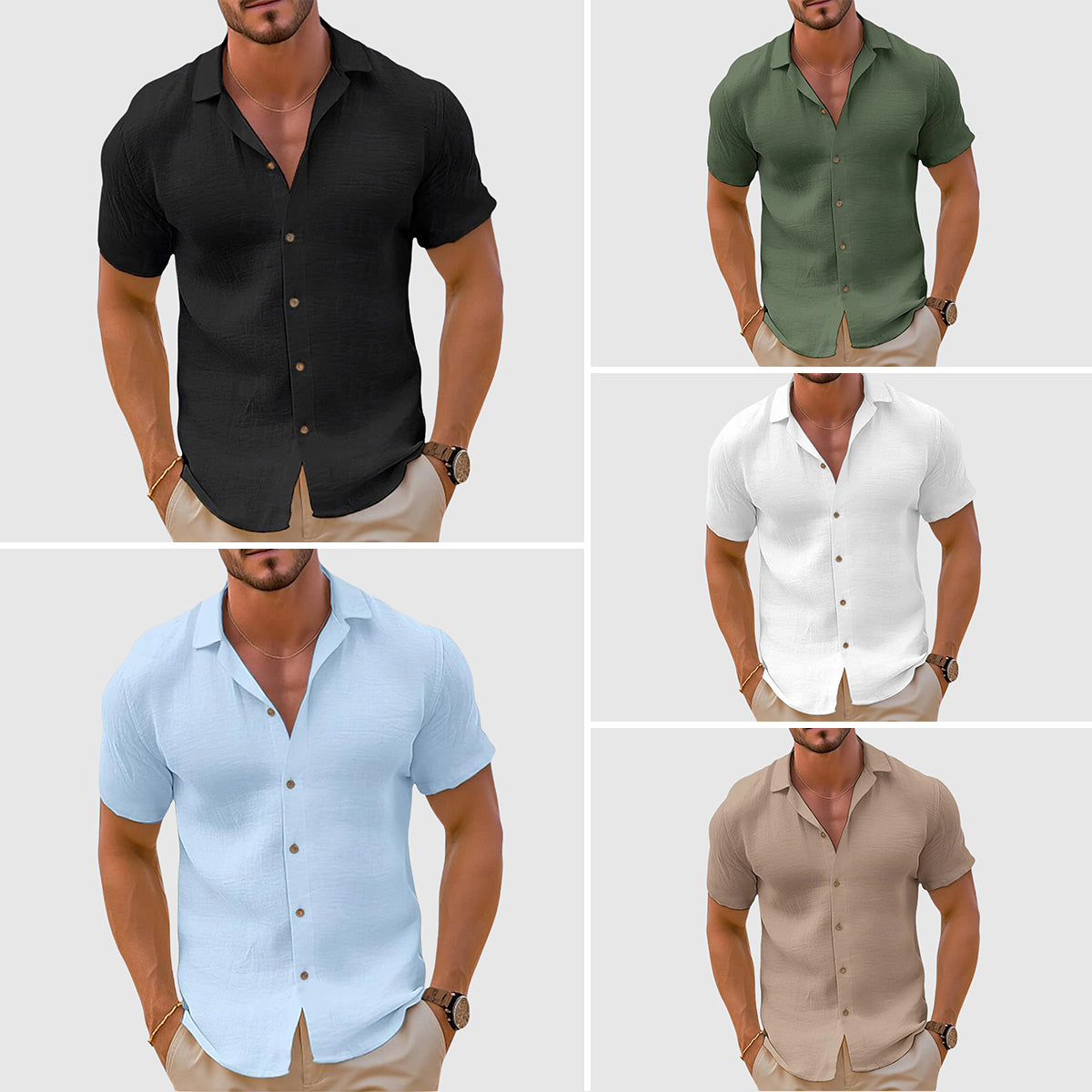 Męska koszula Lorenzo z klasycznym kołnierzykiem, luźnym krojem i eleganckim designem, 5