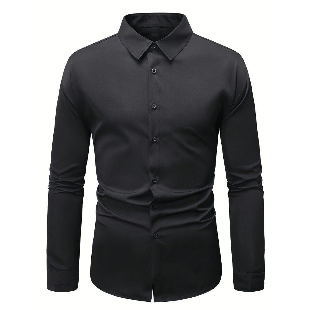 Męska koszula slim fit z długim rękawem i zapięciem na guziki