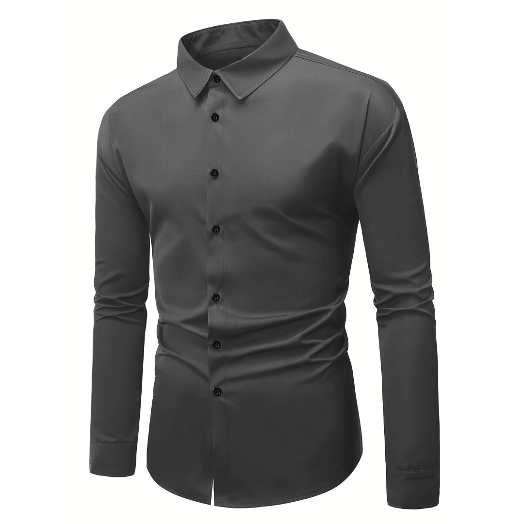 Męska koszula slim fit z długim rękawem i zapięciem na guziki