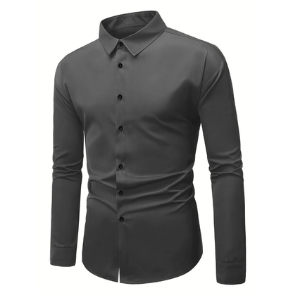 Męska koszula slim fit z długim rękawem i zapięciem na guziki