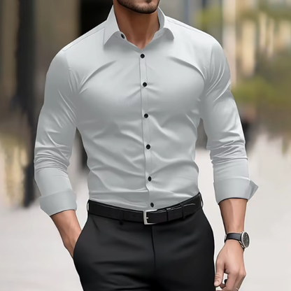 Męska koszula slim fit z długim rękawem i zapięciem na guziki