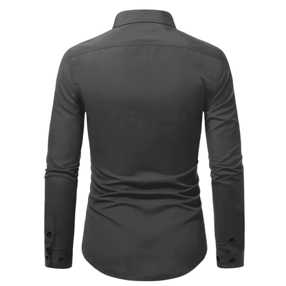 Męska koszula slim fit z długim rękawem i zapięciem na guziki