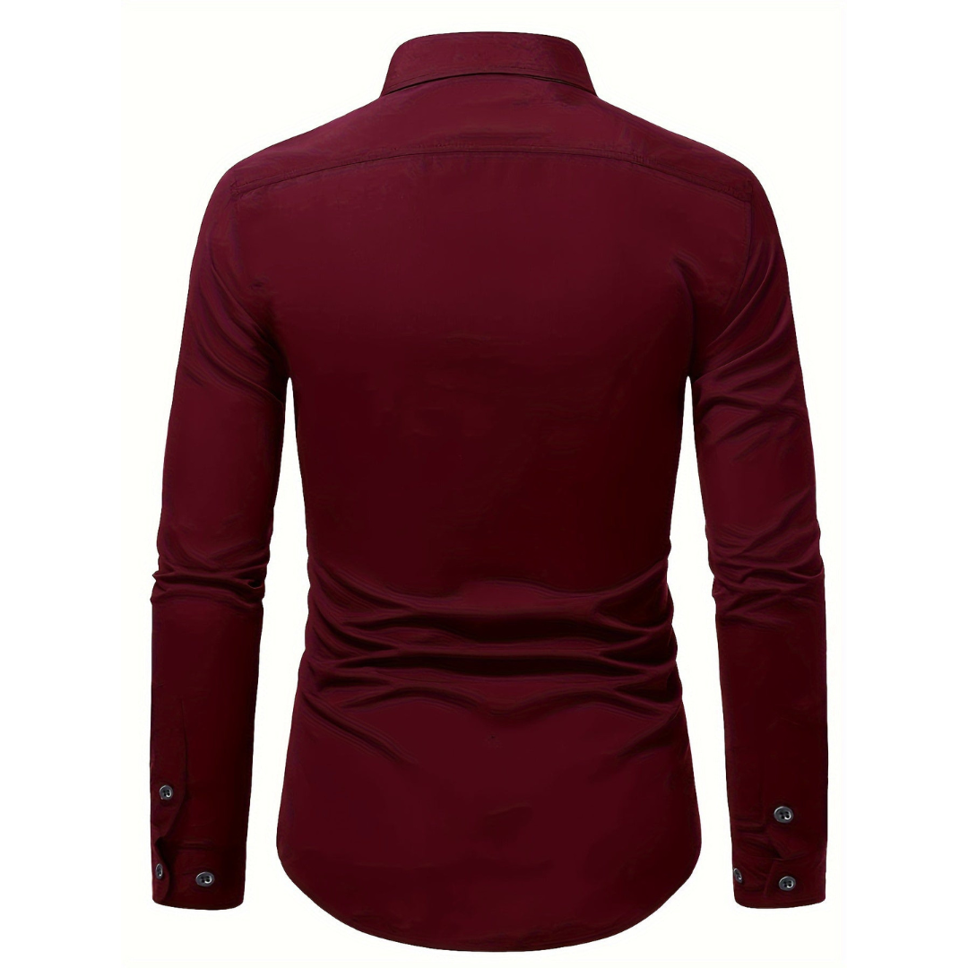 Męska koszula slim fit z długim rękawem i zapięciem na guziki