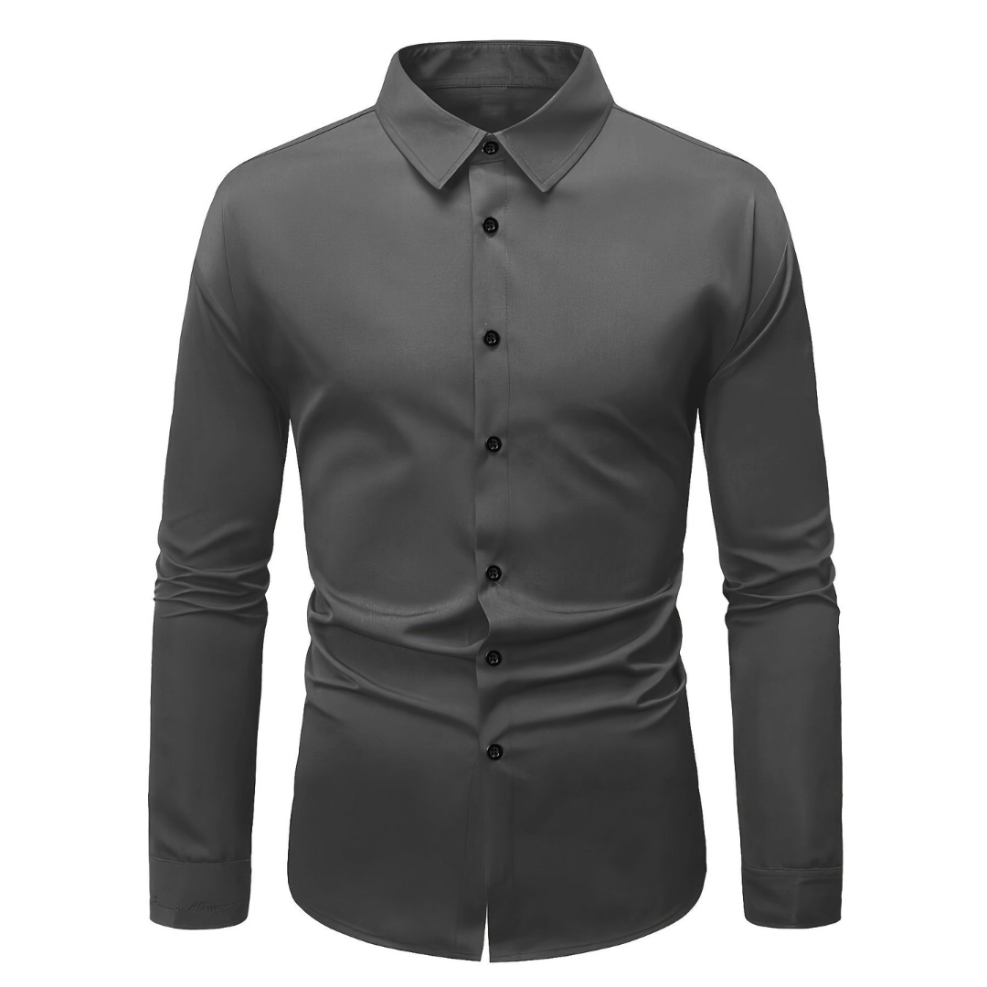 Męska koszula slim fit z długim rękawem i zapięciem na guziki
