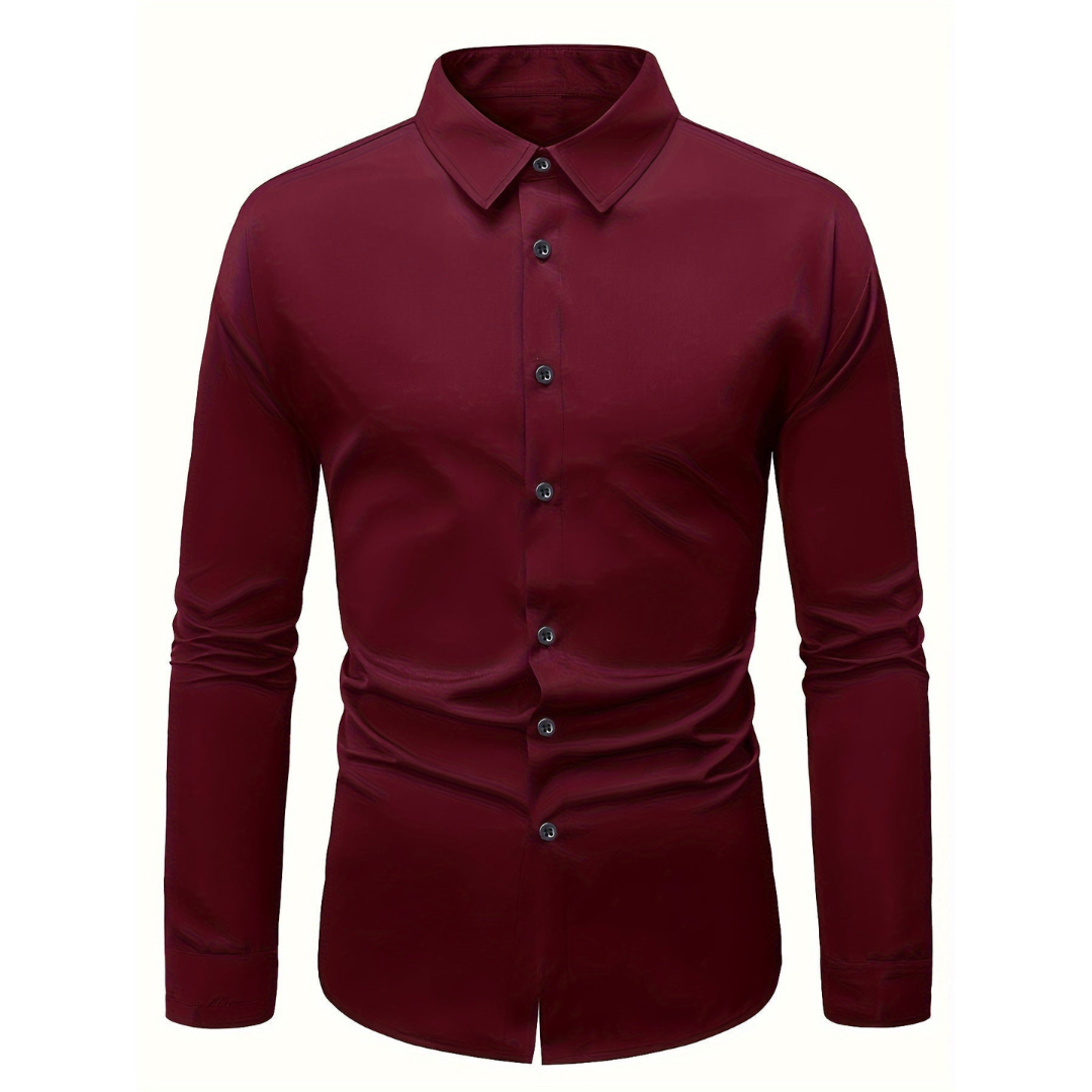 Męska koszula slim fit z długim rękawem i zapięciem na guziki