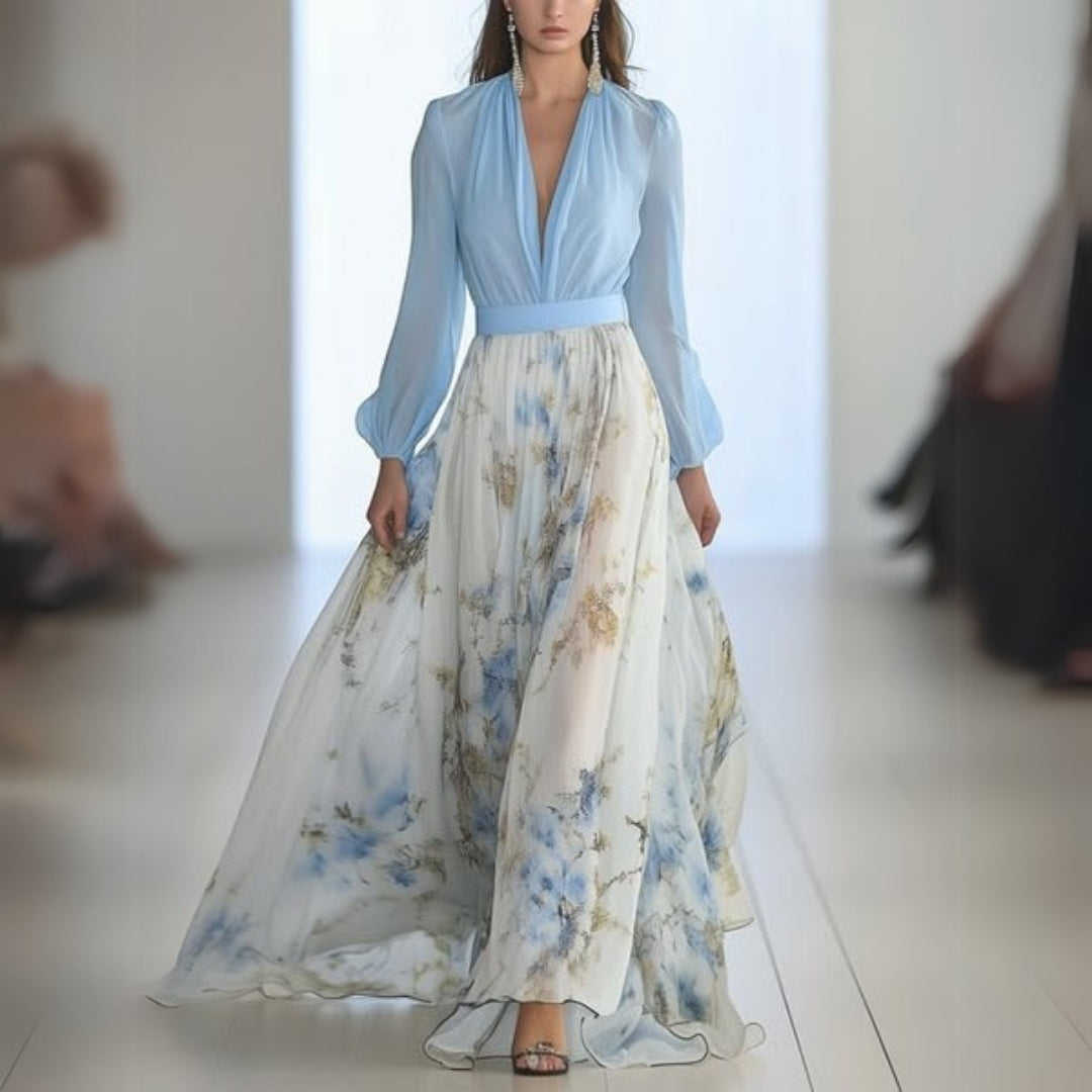 Rita Women's Maxi Dress featuring a vibrant floral print and a flowing silhouette, perfect for summer outings and casual occasions. 0