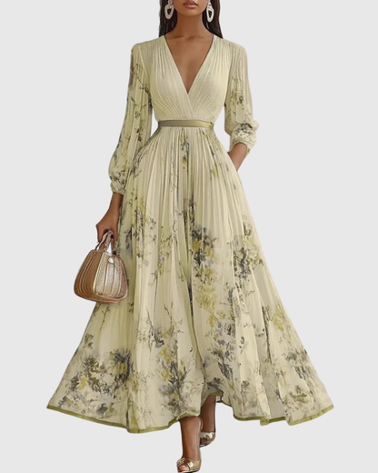 Elegant Rowella Women’s Maxi Dress featuring a stylish pleated design and flattering V-neck, perfect for evening events and special occasions. 7