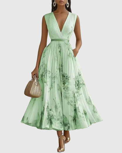 Elegant Rowella Women’s Maxi Dress featuring a stylish pleated design and flattering V-neck, perfect for evening events and special occasions. 9