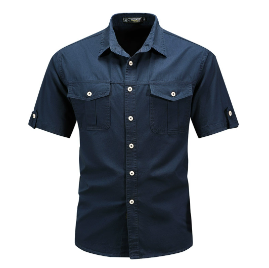 Tomasz men's shirt featuring functional pockets and a comfortable fit, perfect for casual and smart-casual occasions. 2