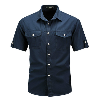 Tomasz men's shirt featuring functional pockets and a comfortable fit, perfect for casual and smart-casual occasions. 2