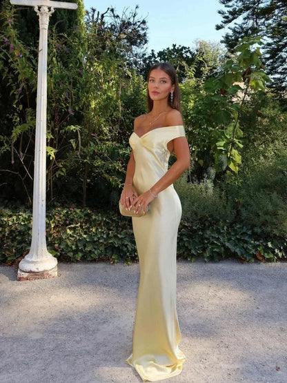 Zara Women's maxi dress featuring an elegant off-shoulder design and a luxurious satin finish, perfect for summer events and evening outings. 0