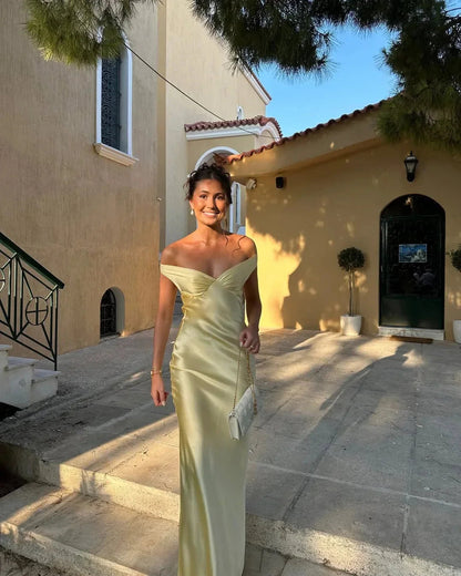 Zara Women's maxi dress featuring an elegant off-shoulder design and a luxurious satin finish, perfect for summer events and evening outings. 3