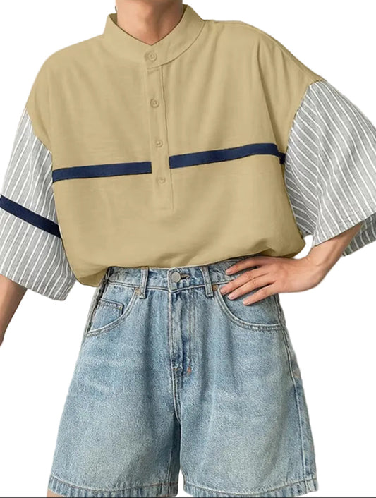 Męska koszula z krótkim rękawem w paski